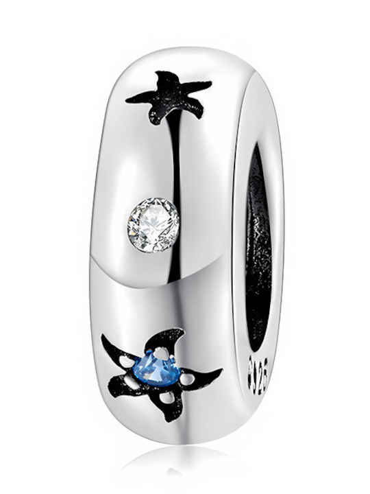 Pandora Hängendes Charm Tier aus Silber mit Zirkon Blau