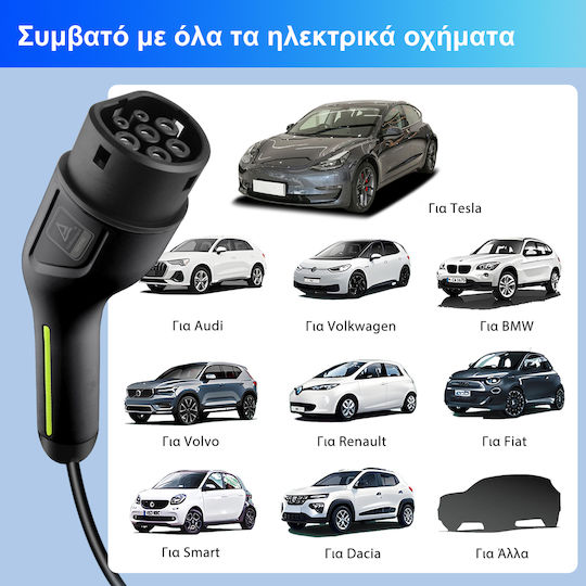 Junsun Încărcător Portabil Cu O Singură Fază 3.5kW Cu Cablu Încorporat 5m Tipul 2