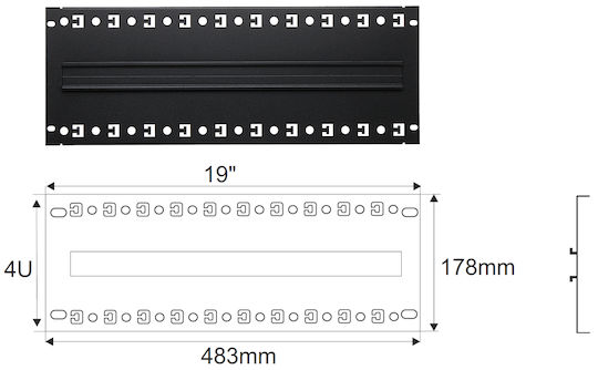Pulsar 19" 4u Mounting Plate A19-ts-35/bl-4u