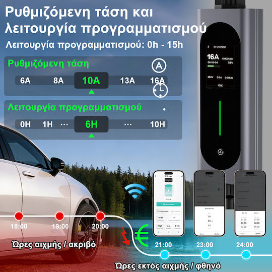 Junsun Преносим Еднофазен Станция За Зареждане 3.6kW С Вграден Кабел Тип 2