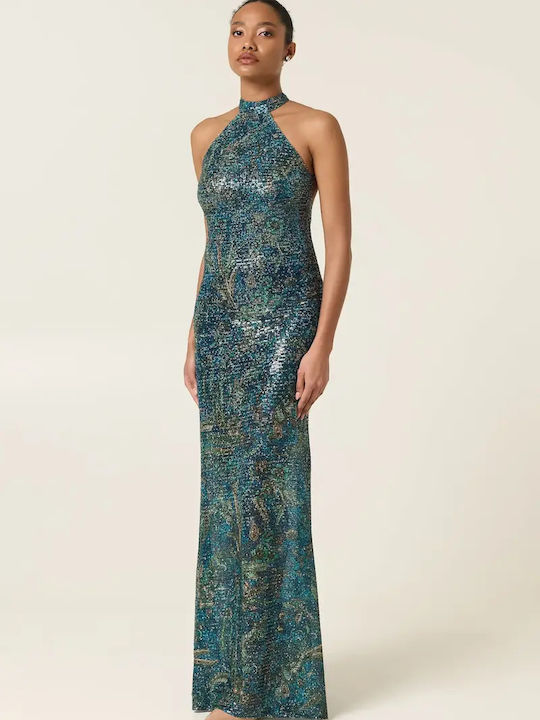 Maxi Βραδινό Φόρεμα Εξώπλατο Teal