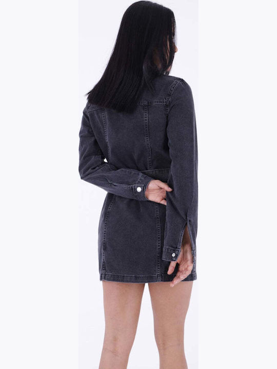 Rochie-Cămașă Denim Antracit
