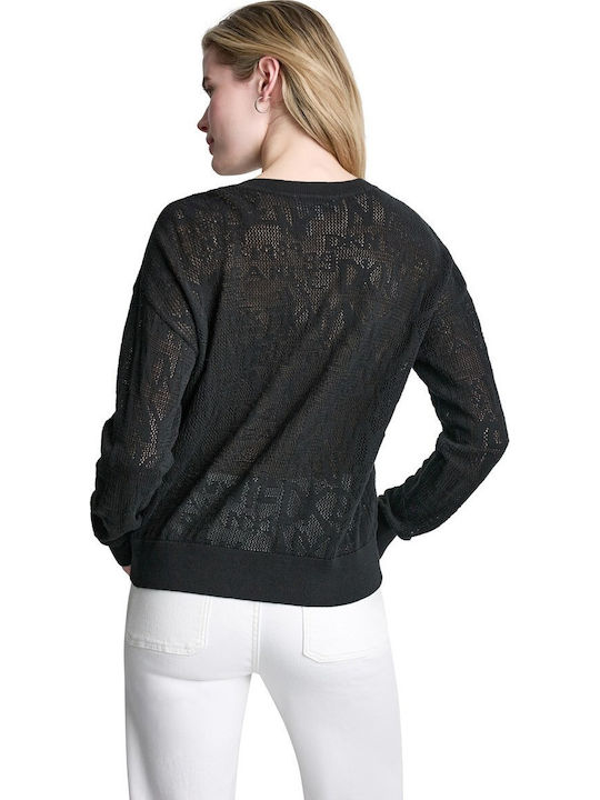 Logo Women's Cotton Sweater Black