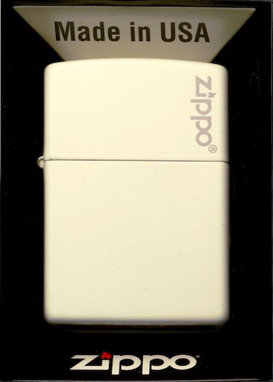 Zippo Brichetă Rezistentă la Vânt cu Flacără în Culoare Albă Matte