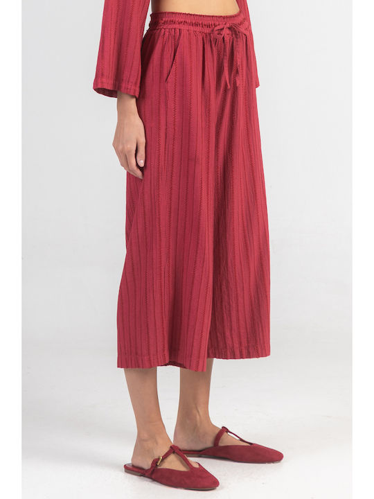 Women's Cotton Pantaloons in Loose Fit Bordeaux