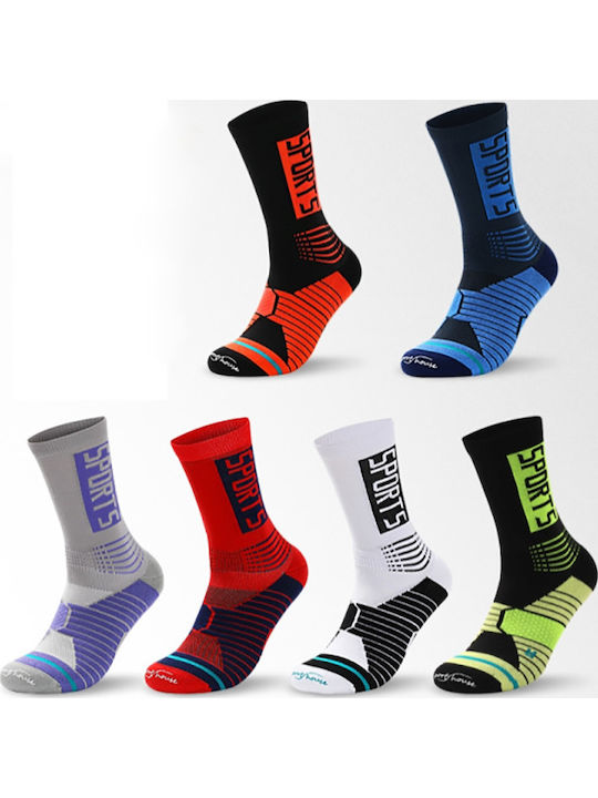 Herren Baumwoll Sport Socken Basketball Länge Bis Zur Mitte Schienbeinschwarz-Grün
