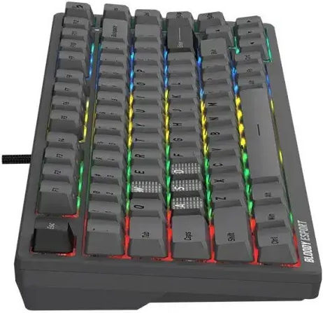 A4Tech Bloody MS76 Ηall Effect Gaming Πληκτρολόγιο 75% με Magnetic διακόπτες και RGB φωτισμό (International English) Iron Grey