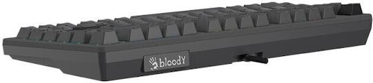 A4Tech Bloody MS76 Ηall Effect Gaming Πληκτρολόγιο 75% με Magnetic διακόπτες και RGB φωτισμό (International English) Iron Grey