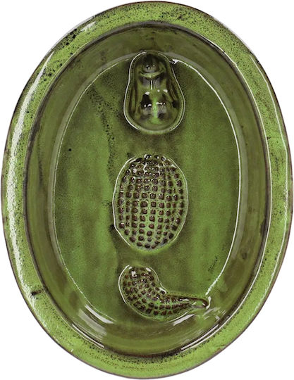 Ceramic Bird Waterer Green Crocodile