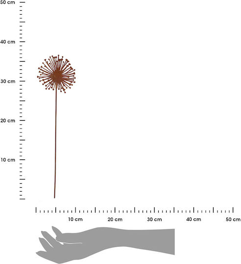 Metal Dandelion On A Spike H37 Cm