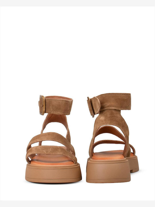 Γυναικεία Σανδάλια Flatforms Καφέ
