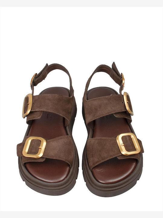 Women's Flat Sandals Brown 556 Brown Kast