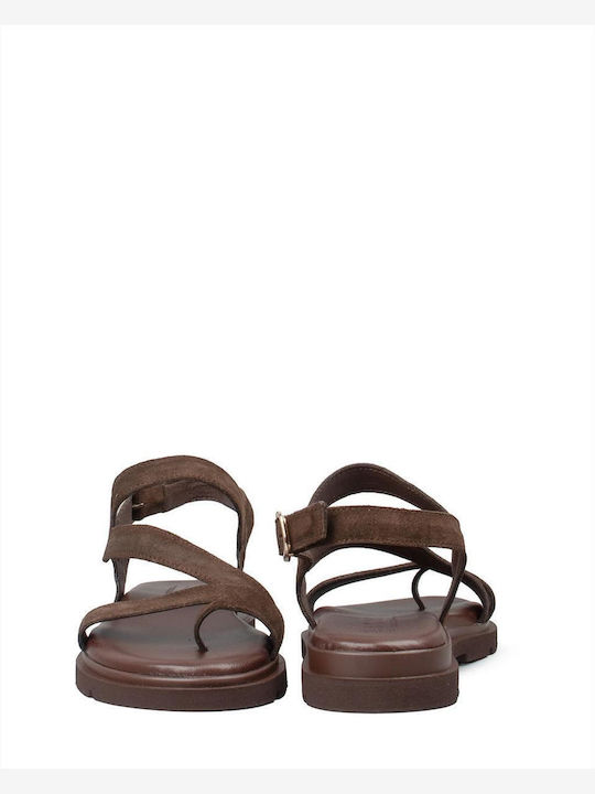 Women's Flat Sandals Brown 611 Brown Kast