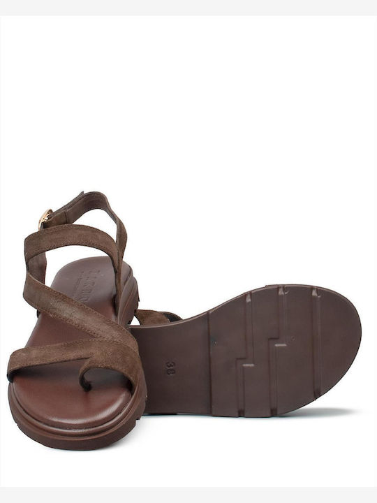 Women's Flat Sandals Brown 611 Brown Kast