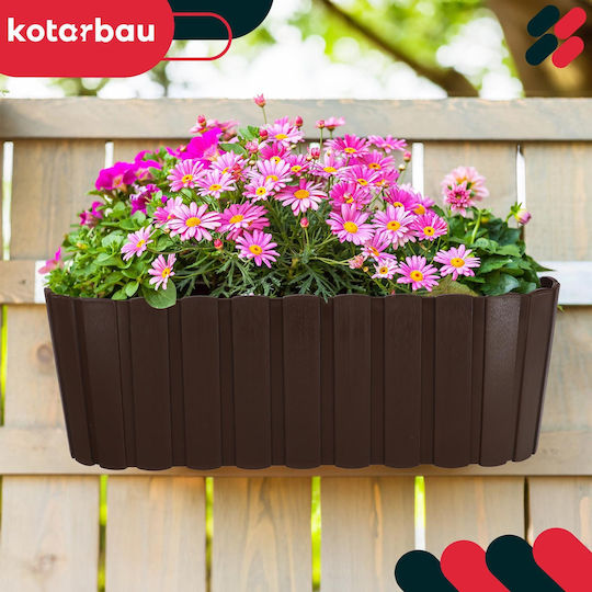 Kotarbau Σετ 4 Ζαρντινιέρες Πλαστικές Rustic Brown