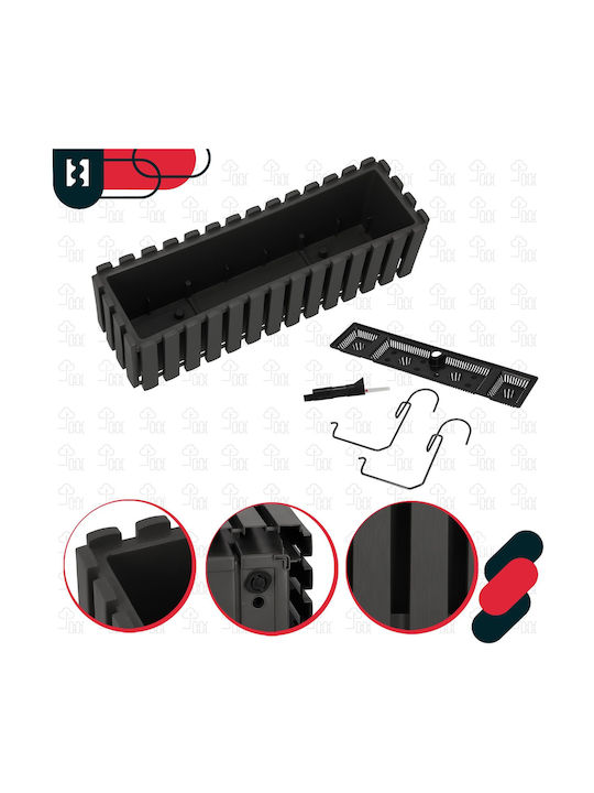 Kotarbau Set 2 Planter Box-uri Din Lemn Gri