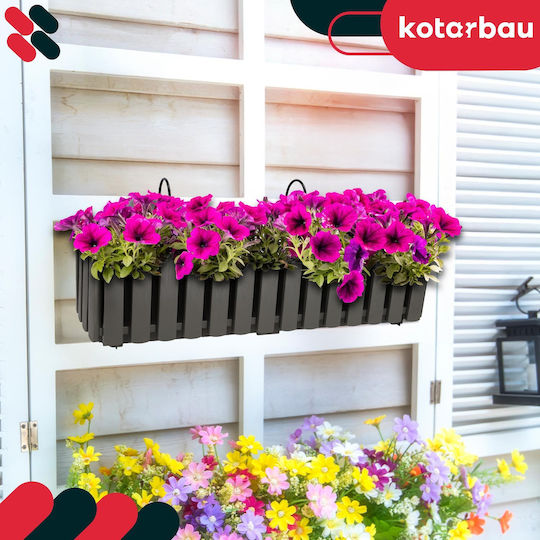 Kotarbau Set 4 Ghivece De Flori Din Lemn Gri