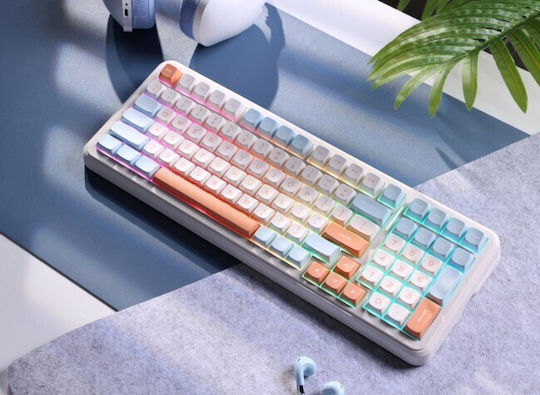MCHOSE K99 V2 Ασύρματο Gaming Μηχανικό Πληκτρολόγιο 98% με RGB φωτισμό (Αγγλικό US) Horizon Orange