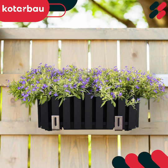 Kotarbau Set of 4 Wooden Flower Pots Anthracite