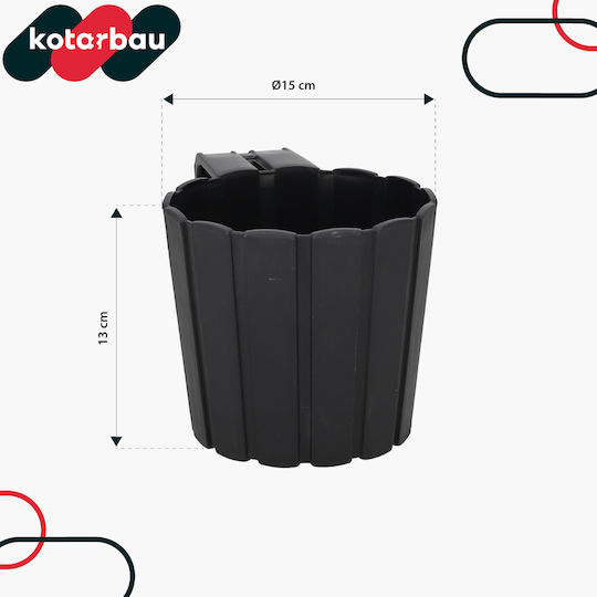 Kotarbau Set 6 Ghivece de Flori Plastice Antracit