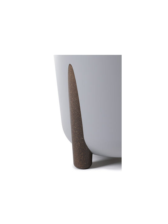 HowHomely Ghiveci De Flori Din Plastic Moss Gri 34 Cm