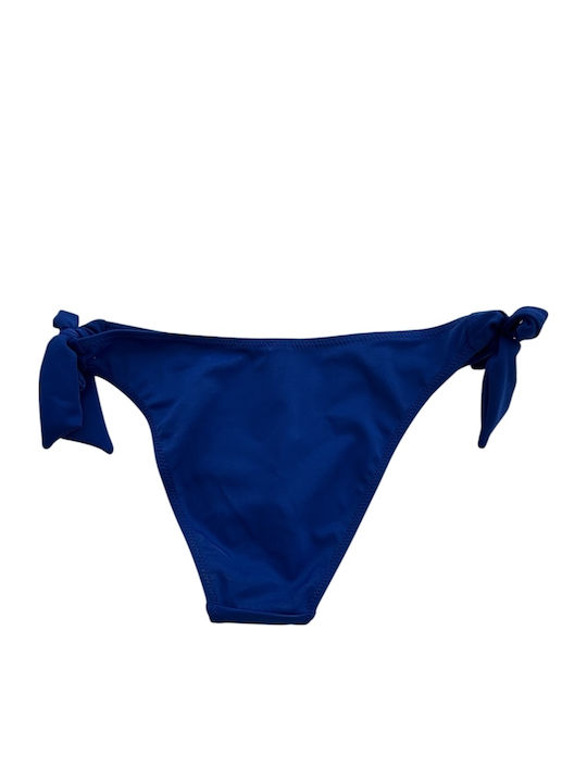 Bikini Slip με Κορδονάκια Μπλε