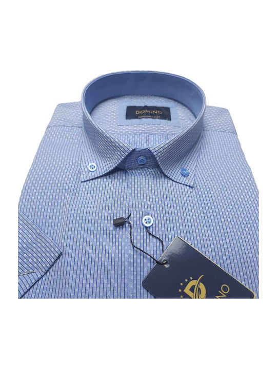 Short Sleeve Shirt in Regular Fit Checked Sky