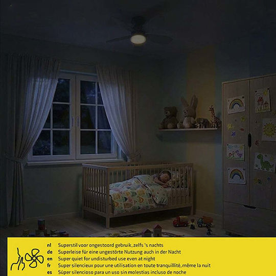 123led Ανεμιστήρας Οροφής 53cm με Φως Μπεζ