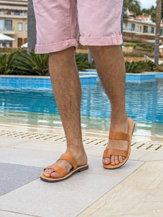 Ανδρικά Σανδάλια Παντόφλες Θησέας Μπεζ