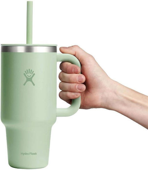 Hydro Flask Hydro Flask Edelstahl Thermosflasche 950ml Aloe mit Handgriff und Stroh