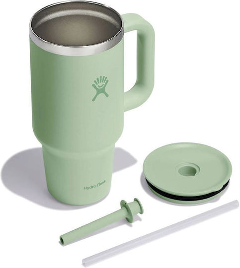 Hydro Flask Hydro Flask Edelstahl Thermosflasche 950ml Aloe mit Handgriff und Stroh