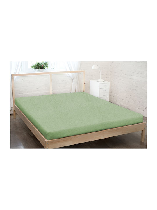 KZ Cearceaf de pat super dublu cu elastic 160x200 cm Szałwiowy