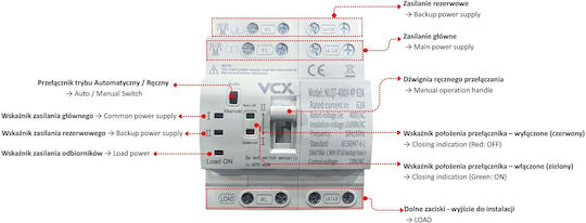 Vcx Automatic Transfer Switch Ats Nlq7 400v 4p 63a