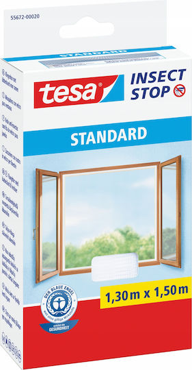 Tesa Window Mosquito Net with Velcro Polyester White 150x130cm