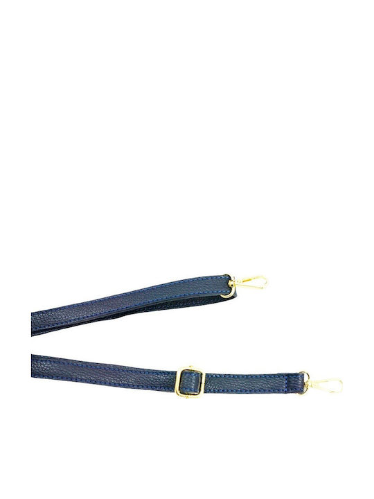 Leder Damen Schultertasche Blau