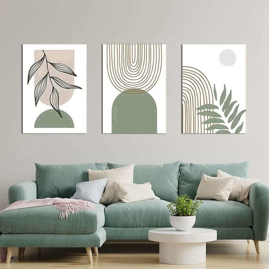Poster 60x90cm Plant Leaf Print Decoration Without Frame 3pcs Glamour