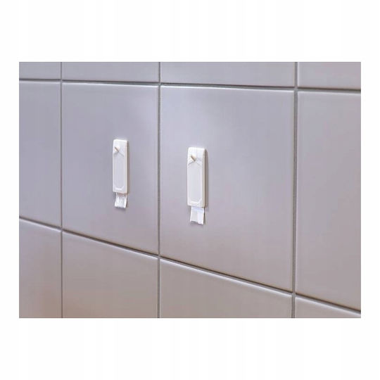 Tesa Metallic White Hangers with Sticker 2 Pieces