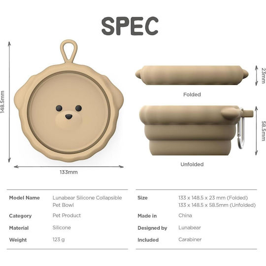 Elago Silicone Food & Water Bowl for Dog & Cat in Brown Colour