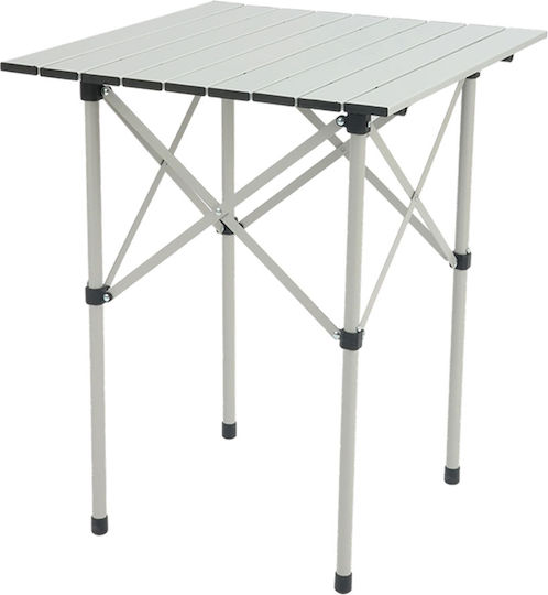 Τραπέζι Αλουμινίου για Camping Πτυσσόμενο 66x54.5x52cm Ασημί