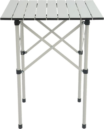 Τραπέζι Αλουμινίου για Camping Πτυσσόμενο 66x54.5x52cm Ασημί