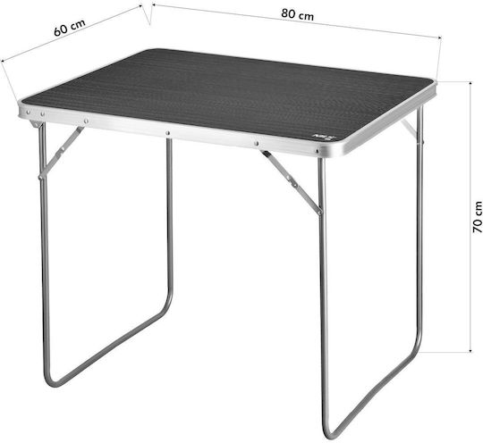 Nils Nils Aluminium Campingmöbel Klapptisch 80x60x70cm Graues