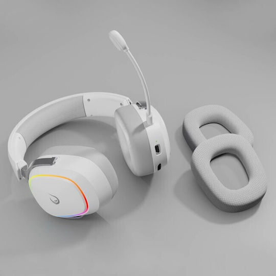 Retsu Drahtlos Über Ohr Gaming-Headset mit Konnektivität Bluetooth / USB Weiß für PC / PS4 / PS5