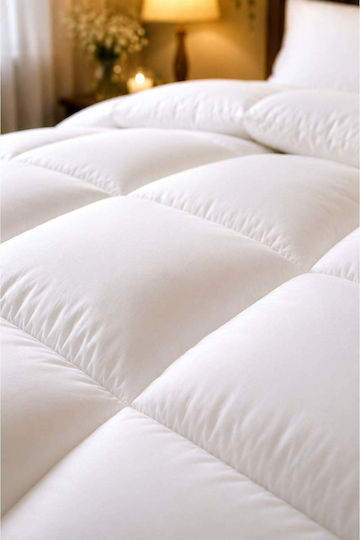 SteweHome Σετ Πάπλωμα Ημίδιπλο με Γέμιση Microfiber 195x215εκ. Λευκό