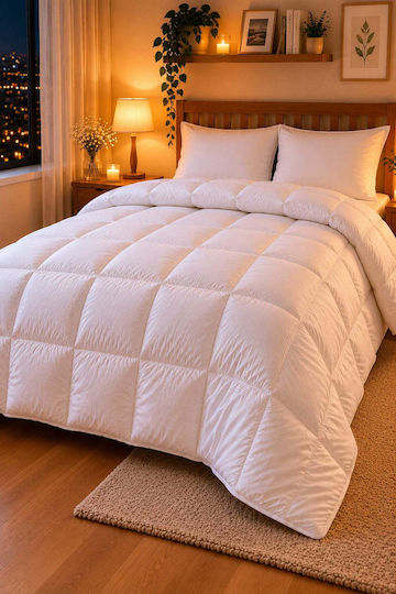 SteweHome Σετ Πάπλωμα Ημίδιπλο με Γέμιση Microfiber 195x215εκ. Λευκό
