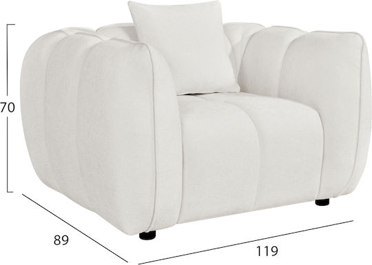Πολυθρόνα 119x89x70cm Εκρού