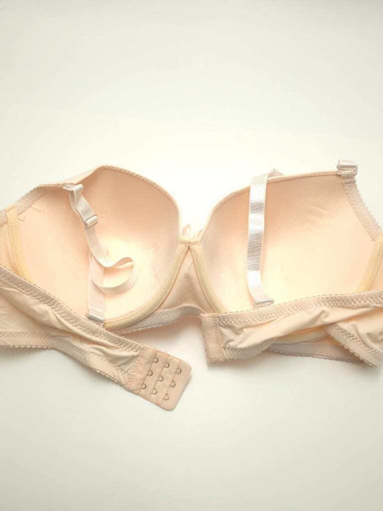 Salmon Push Up Underwire Bra