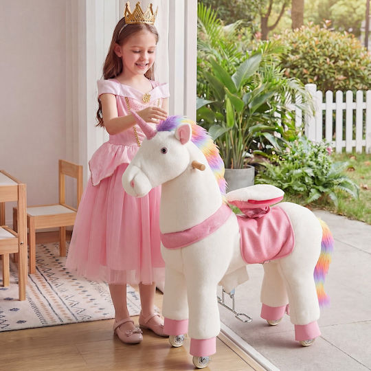Vevor Wooden Rocking Toy Horse for 6+ Months with Sounds & Wheels for Weight up to 80kg