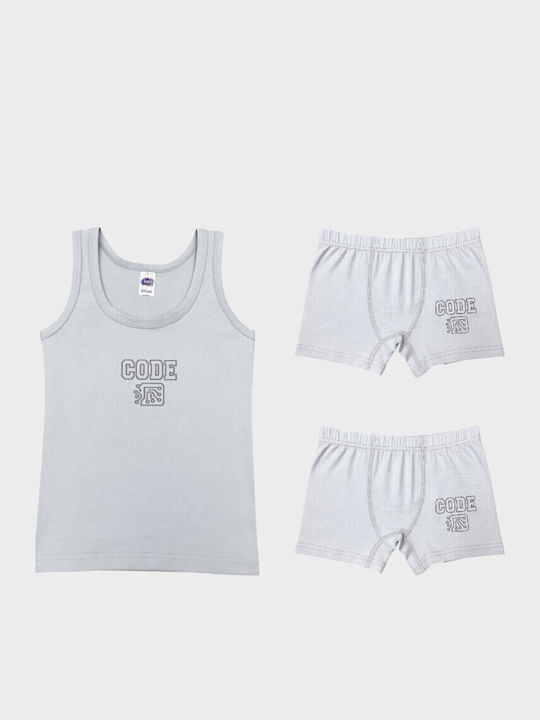 Kota Set Kids Sleeveless Undershirts Gray