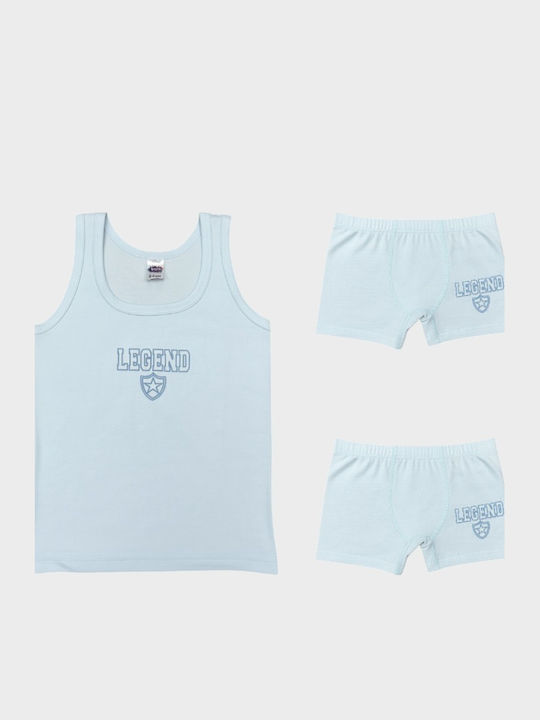 Kota Σετ Παιδικά Φανελάκια Αμάνικα Baby Blue