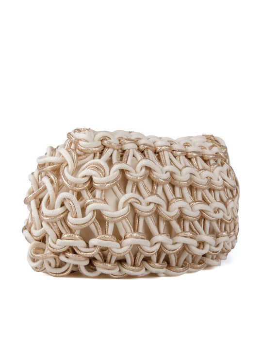 Knitted Women's Shoulder Bag Beige